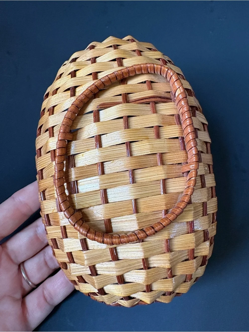 Handwoven Wicker Basket - Dark and Honey Brown